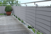 Balkonverkleidung  B75 x L500 cm Farbe uni hell silbergrau - Sichtschutz fr Balkon und Terrasse