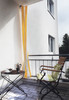 Senkrecht-Sonnensegel 230x140 cm -  Blockstreifen gelb-wei - komplett mit Seilspanntechnik Universal